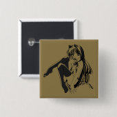 マンガ、猫キャットガールFurry Anime Loliスレーブ 缶バッジ (正面&裏面)