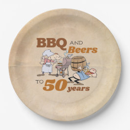 マンガBBQとビアーズ50誕生日 素朴 ペーパープレート
