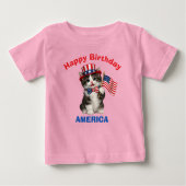 マンキットン（1ヶ月）愛国少年Tシャツ ベビーTシャツ (正面)