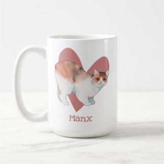 マンクスキャットウォーター色子猫ピンクハート コーヒーマグカップ