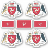 マンクス州の記号/腕と旗のコート シール (正面)