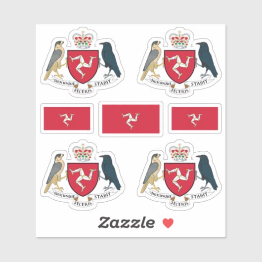 マンクス州の記号/腕と旗のコート シール (シート)