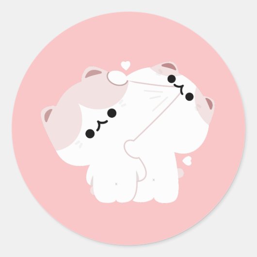 マンクス猫カップル ラウンドシール (正面)