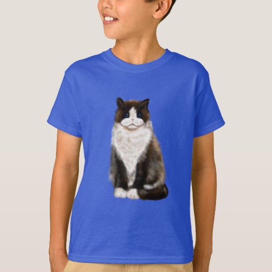 マンクス・キャット・バイカラー Tシャツ (正面)