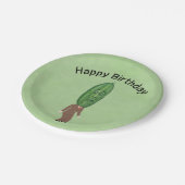 マングリーン間抜けピックヘッドと顔ブラウンスーツ ペーパープレート (アングル)