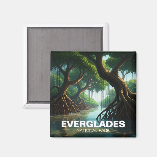 マングローブエバーグレーズナショナルパークフロリダトラベル マグネット (正面/裏面)