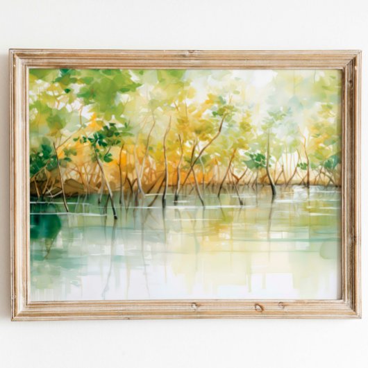 マングローブ鮮やか抱擁:水彩プリント ポスター