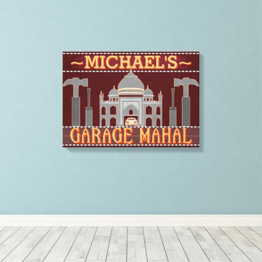 マンケイブガレおもしろいージマハルツール |名前をカスタムするV2 キャンバスプリント (インサイチュ (ウッドフロア))