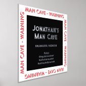 マンケイブサイン警告のwルールフォイル文字 箔ポスター (レイダウン)