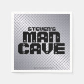 マンケイブステンレススチールダイヤモンドプレートナプキンス スタンダードカクテルナプキン (正面)