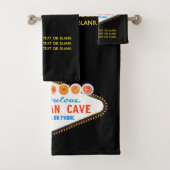 マンケイブユアガレージ有名サイン名前をカスタムする バスタオルセット (インサイチュ)