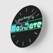 マンケパーソナライズされたーブバーデンメンオンクロック ラウンド壁時計 (傾斜)