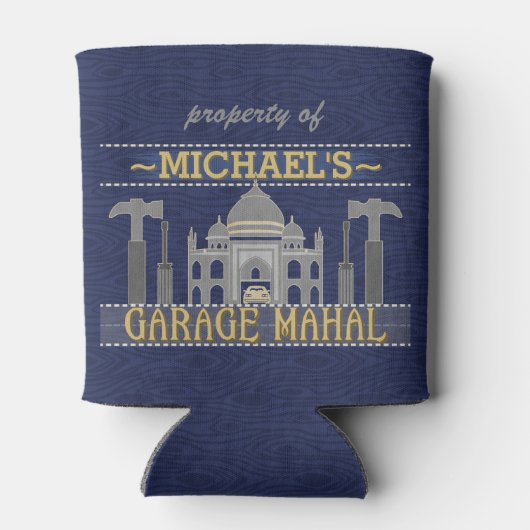 マンケーブガレージマハおもしろいル |パーソナライズされた | 缶クーラー (裏面)