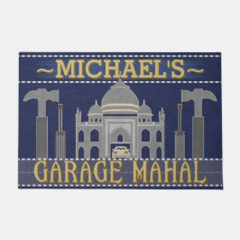 マンケーブガレージマハルツおもしろいール|名前をカスタムする ドアマット