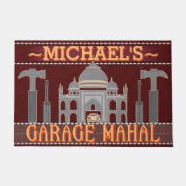 マンケーブガレージマハルツおもしろいール |名前をカスタムするV2 ドアマット