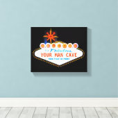 マンケーブザガレージ有名サイン名前をカスタムする キャンバスプリント (インサイチュ (ウッドフロア))