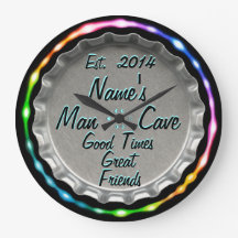 マンケーブネオンビールキャップ時計！名前と日付を追加！