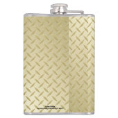 マンケーブパーソナライズされたフラスコと金ゴールドトレッドプレート フラスク (裏面)