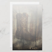 マンケーブ動揺してウェスタンカントリーカウボーイブーツ 便箋 (正面/裏面)