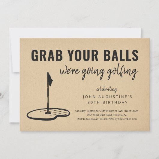 マンゴおもしろいルフ誕生日退職バチュラーパーティ 招待状 (正面)