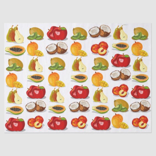 マンゴアップルココナッツナシフルーツのデコップページ 薄葉紙 (正面)