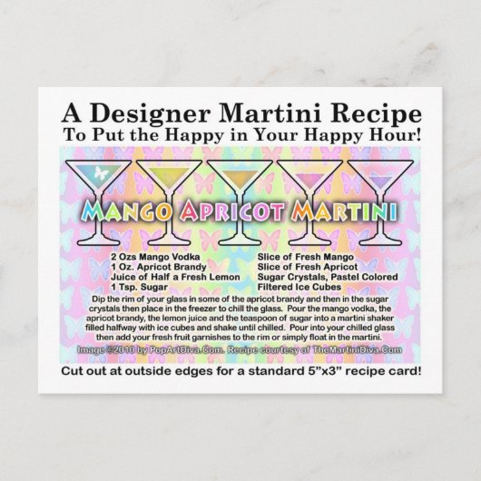 マンゴアプリコット春マルティーニレシピハガキ ポストカード (正面)