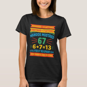 マンゴス マスタード 67 Tシャツ 面白い アルファベット コード M メーム F