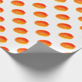 マンゴフルーツウォーター色シックなフード熱帯パターン ラッピングペーパー (角)