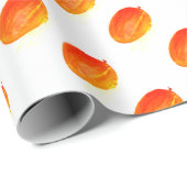 マンゴフルーツウォーター色シックなフード熱帯パターン ラッピングペーパー (ロールコーナー)