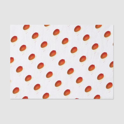 マンゴフルーツウォーター色シックなフード熱帯パターン 薄葉紙 (正面)