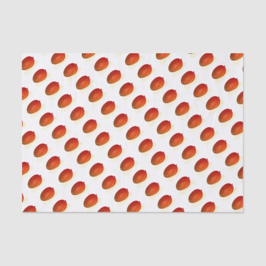 マンゴフルーツウォーター色シックなフード熱帯パターン 薄葉紙 (正面)