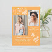 マンゴモダンバタフライ写真卒業パーティー 招待状 (スタンド正面)