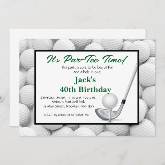 マンゴルフ誕生日招待状 招待状 (正面/裏面)