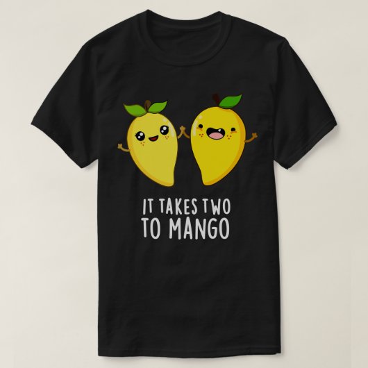 マンゴーかわいい踊りフルーツパンに2つ Tシャツ (デザイン正面)