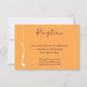 マンゴーとパープルの結婚式 | 披露宴カード 招待状 (正面)