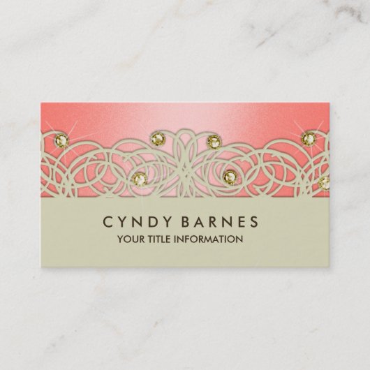 マンゴーの結晶とレースの名刺 名刺 (正面)