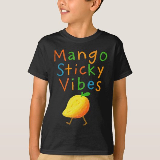 マンゴーの雰囲気 かわいいフルーツのキャラクター Tシャツ (正面)