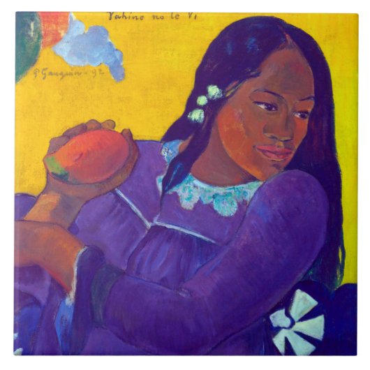 マンゴーを持つゴーギュン人 タイル (正面)