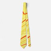 マンゴークリームに、曲線的な赤またはコーラル色のストロークを加えたもの ネクタイ (正面)