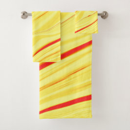 マンゴークリーム、湾曲した赤または珊瑚のストローク バスタオルセット