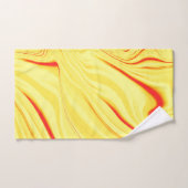 マンゴークリーム、湾曲した赤または珊瑚のストローク バスタオルセット (ハンドタオル)