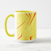 マンゴークリーム、湾曲した赤または珊瑚のストローク マグカップ (左)