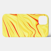 マンゴークリーム、湾曲した赤または珊瑚のストローク Case-Mate iPhoneケース (裏面 (横))