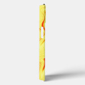 マンゴークリーム、湾曲した赤または珊瑚のストローク Case-Mate iPhoneケース (裏面 / 右)