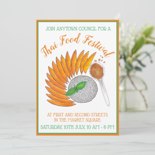 マンゴースティッキーライスタイレストランディナーパーティー 招待状 (スタンド正面)