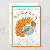 マンゴースティッキーライスタイレストランディナーパーティー 招待状 (正面/裏面)