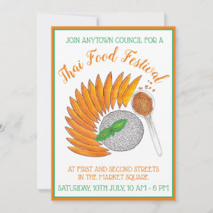 マンゴースティッキーライスタイレストランディナーパーティー 招待状