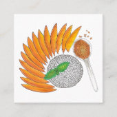 マンゴースティッキーライスデザートタイレストランフード スクエア名刺 (正面)