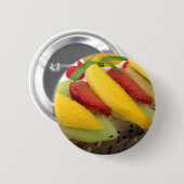 マンゴーライスすし食プレート食事料理 缶バッジ (正面&裏面)