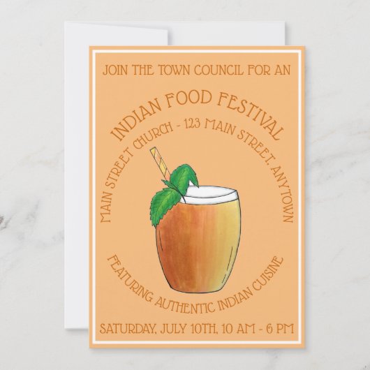 マンゴーラッシドリンクインディアン料理フードフェスティバル 招待状 (正面)